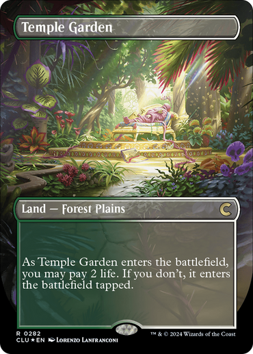 Temple Garden (Borderless) [Ravnica: Clue Edition] 