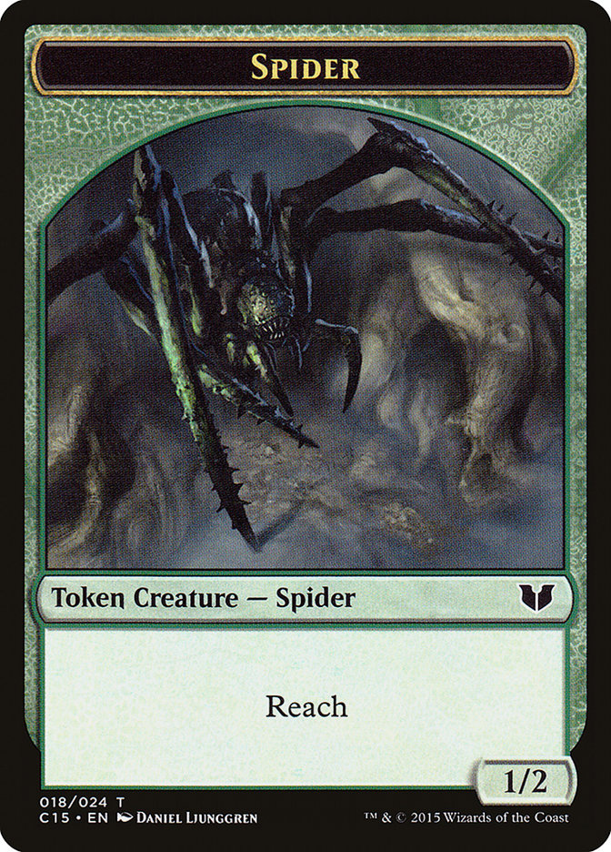 Saproling // Spider Double-Sided Token [Commander 2015 Tokens] 