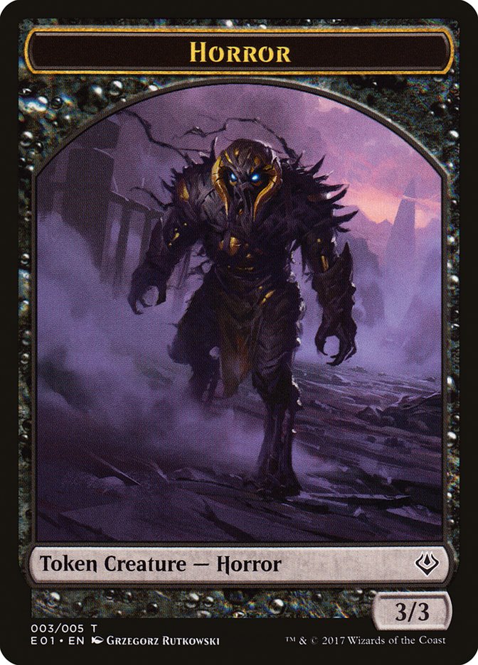 Horror // Zombie Double-Sided Token [Archenemy: Nicol Bolas Tokens] 