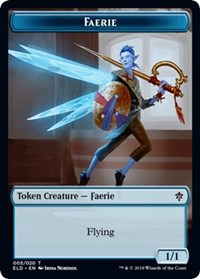 Faerie // Food (15) Double-Sided Token [Throne of Eldraine Tokens] 