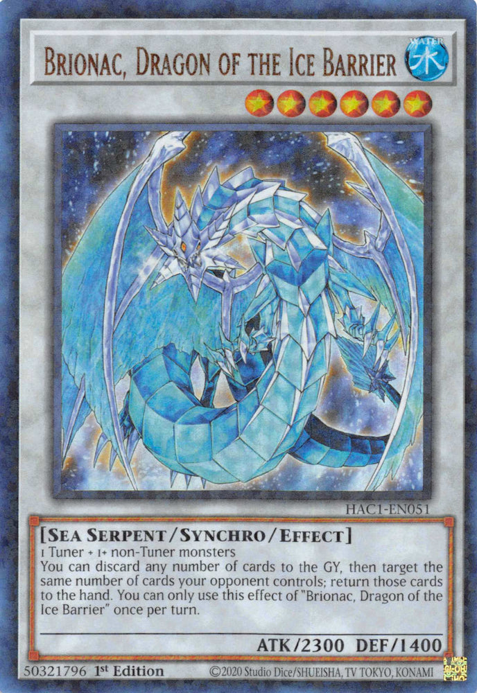 Brionac, Dragon of the Ice Barrier (Duel Terminal) [HAC1-EN051] Parallel Rare 