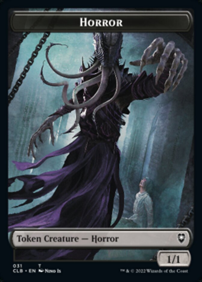 Horror // Centaur Double-Sided Token [Commander Legends: Battle for Baldur's Gate Tokens] 