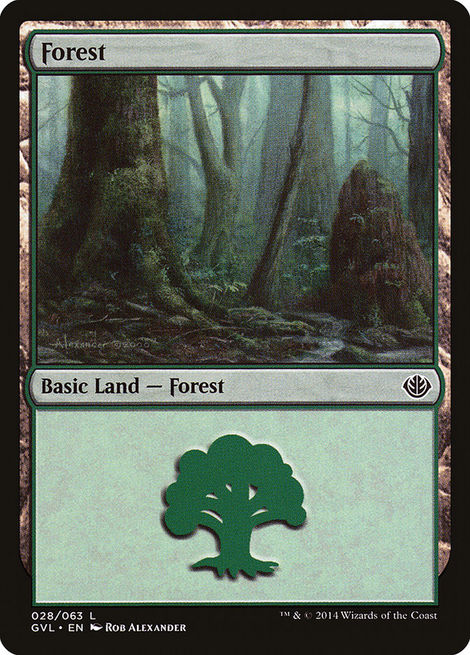 Forest (28) (Garruk vs. Liliana) [Duel Decks Anthology] 