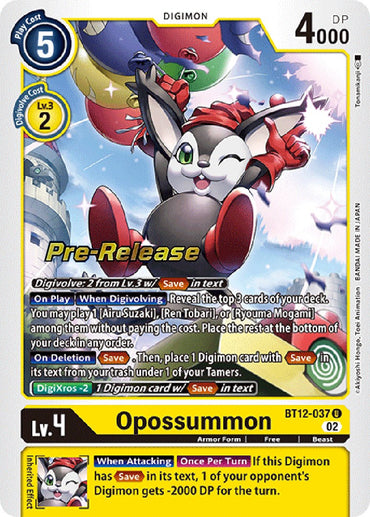 Opossummon [BT12-037] [Across Time Pre-Release Cards] 