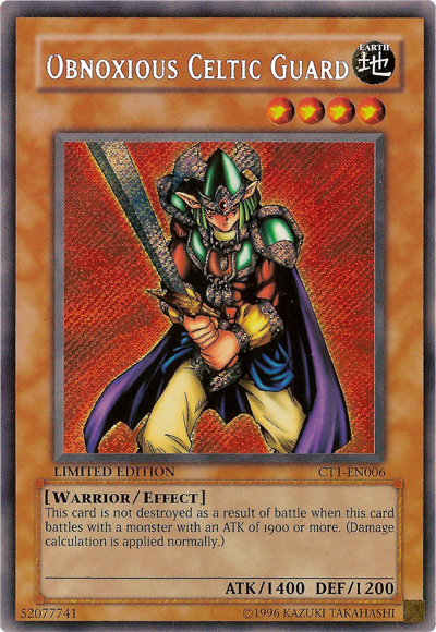 Obnoxious Celtic Guard [CT1-EN006] Secret Rare 