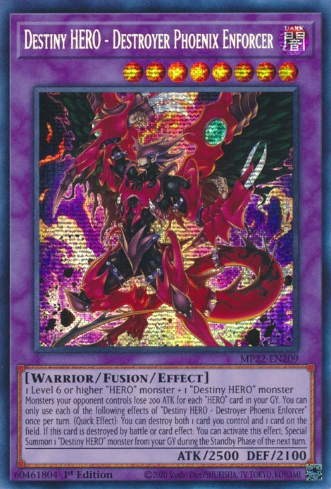 Destiny HERO - Destroyer Phoenix Enforcer [MP22-EN209] Prismatic Secret Rare 