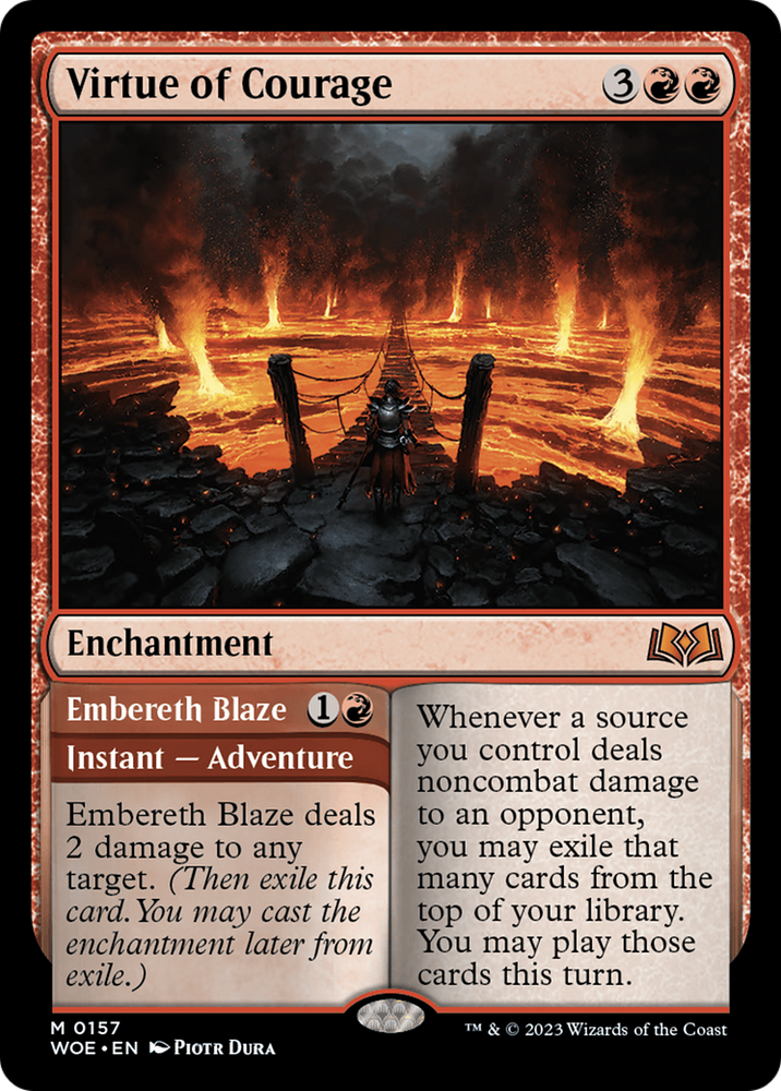 Virtue of Courage // Embereth Blaze [Wilds of Eldraine] 