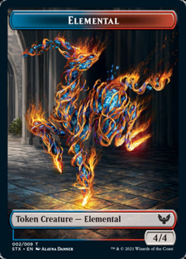 Elemental // Fractal Double-Sided Token [Strixhaven: School of Mages Tokens] 