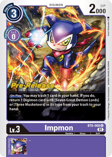 Impmon [BT6-068] [Double Diamond Pre-Release Cards] 