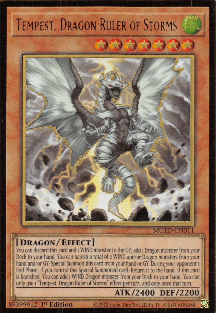 Tempest, Dragon Ruler of Storms [MGED-EN011] Gold Rare 