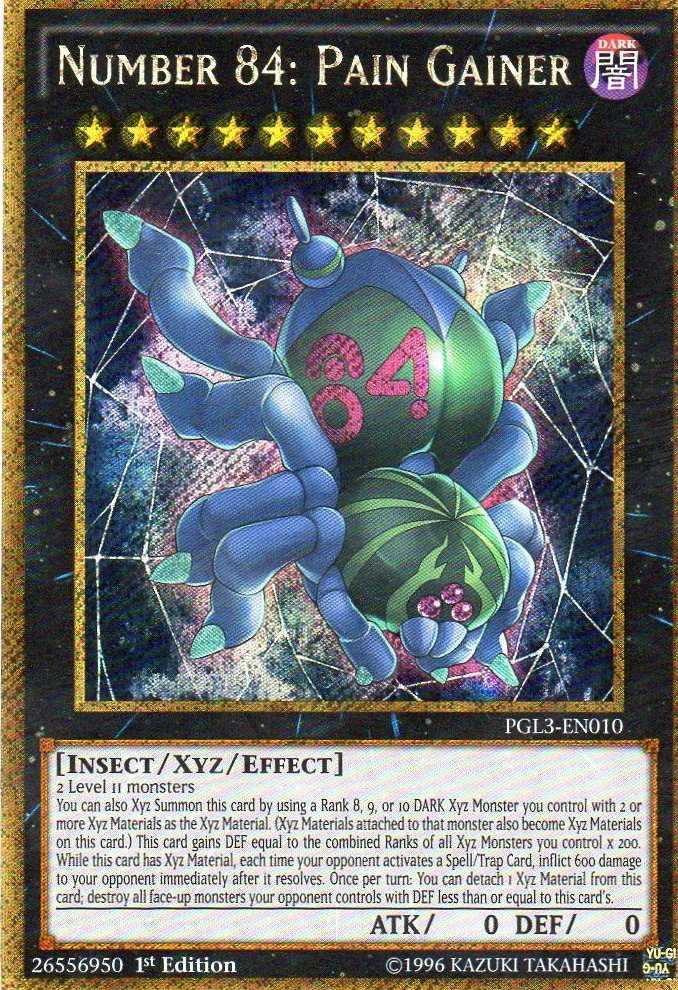 Number 84: Pain Gainer [PGL3-EN010] Gold Secret Rare 