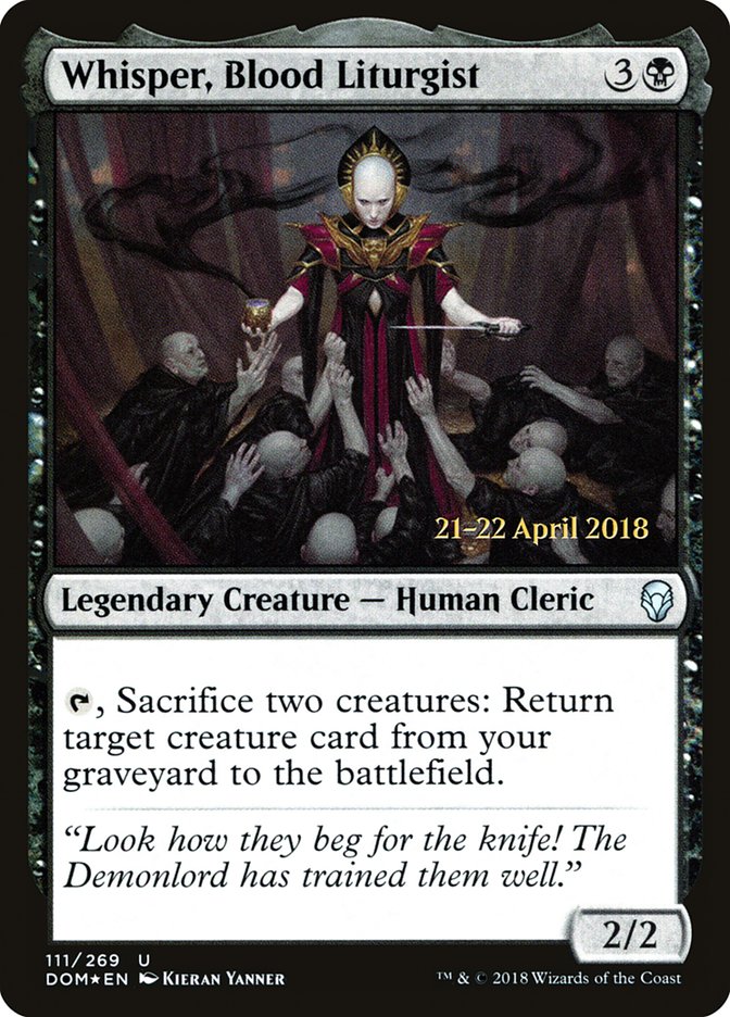 Whisper, Blood Liturgist [Dominaria Prerelease Promos] 