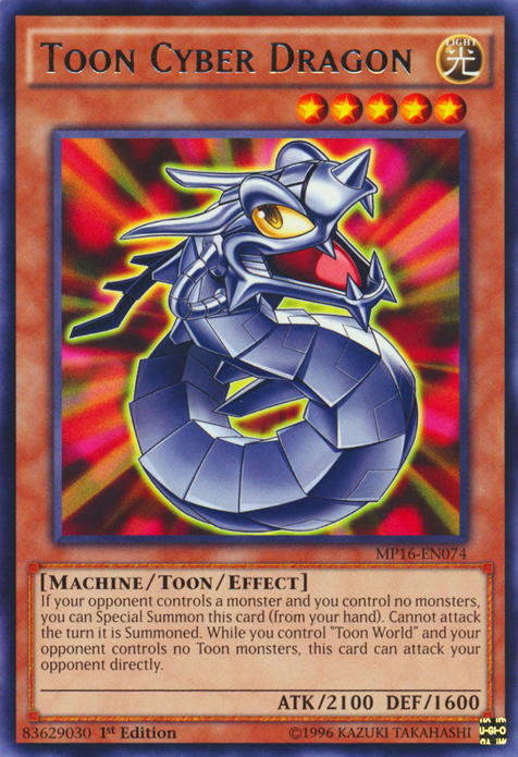 Toon Cyber ​​Dragon [MP16-EN074] Rare 