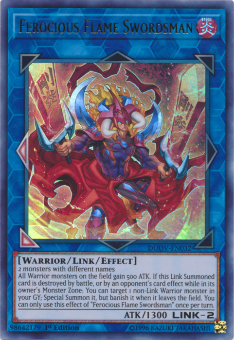 Ferocious Flame Swordsman [DUOV-EN032] Ultra Rare 