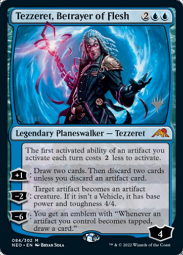 Tezzeret, Betrayer of Flesh (Promo Pack) [Kamigawa: Neon Dynasty Promos] 