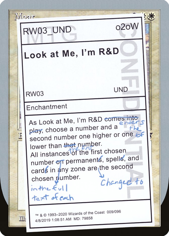 Look at Me, I'm R&amp;D [Unsanctioned] 