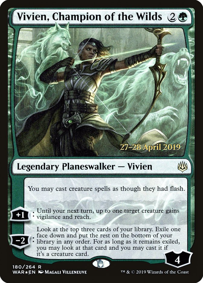 Vivien, Champion of the Wilds [War of the Spark Prerelease Promos] 