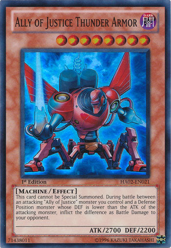 Ally of Justice Thunder Armor [HA02-EN021] Super Rare 