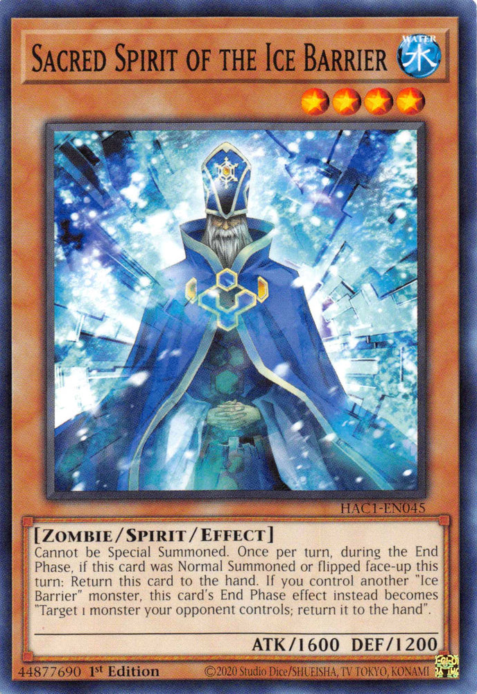 Sacred Spirit of the Ice Barrier (Duel Terminal) [HAC1-EN045] Parallel Rare 