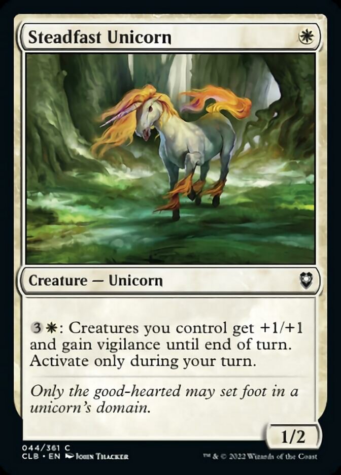 Steadfast Unicorn [Commander Legends: Battle for Baldur's Gate] 