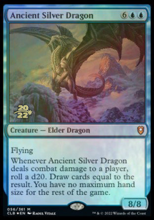 Ancient Silver Dragon [Commander Legends: Battle for Baldur's Gate Prerelease Promos] 