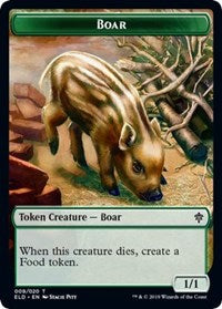 Boar // Food (15) Double-Sided Token [Throne of Eldraine Tokens] 