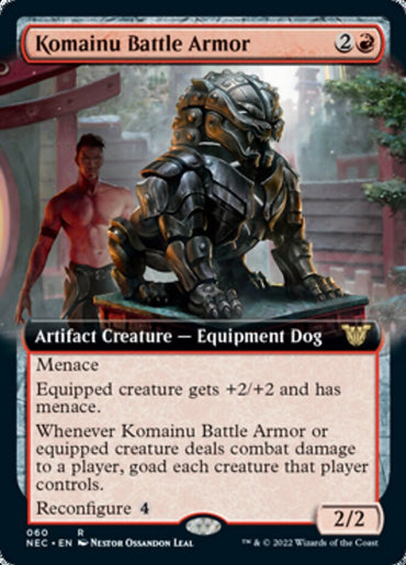 Komainu Battle Armor (Extended Art) [Kamigawa: Neon Dynasty Commander] 