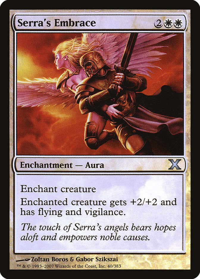 Serra's Embrace (Premium Foil) [Tenth Edition] 