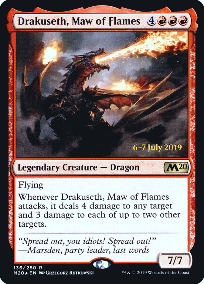 Drakuseth, Maw of Flames [Core Set 2020 Prerelease Promos] 