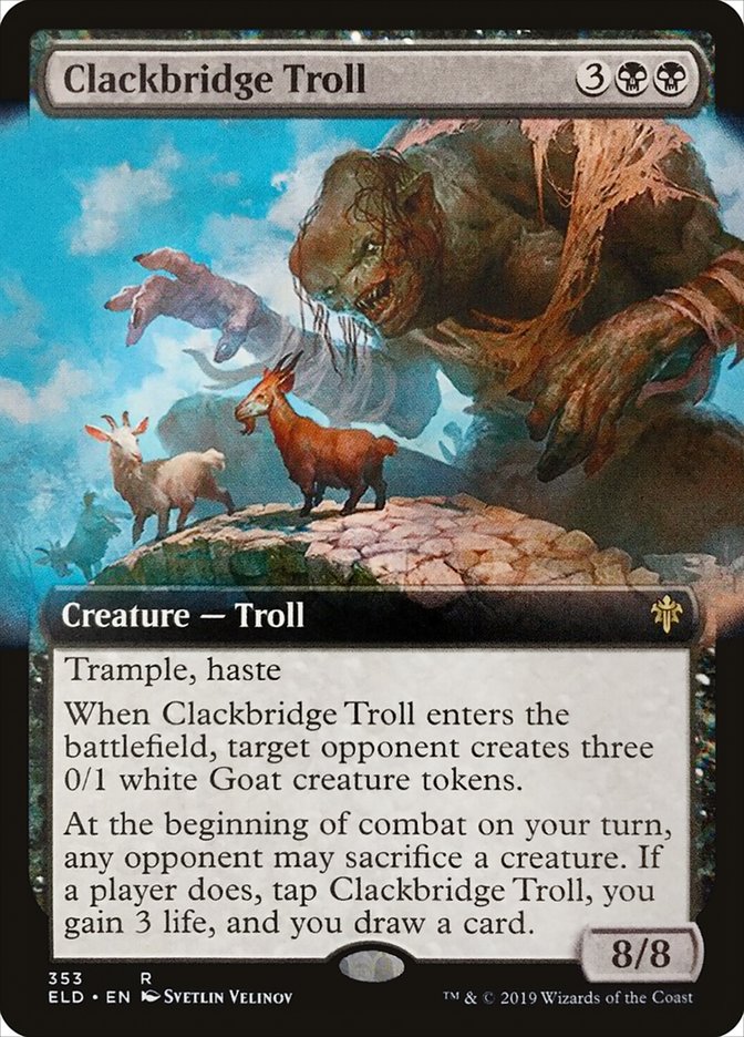 Clackbridge Troll (Extended Art) [Throne of Eldraine] 