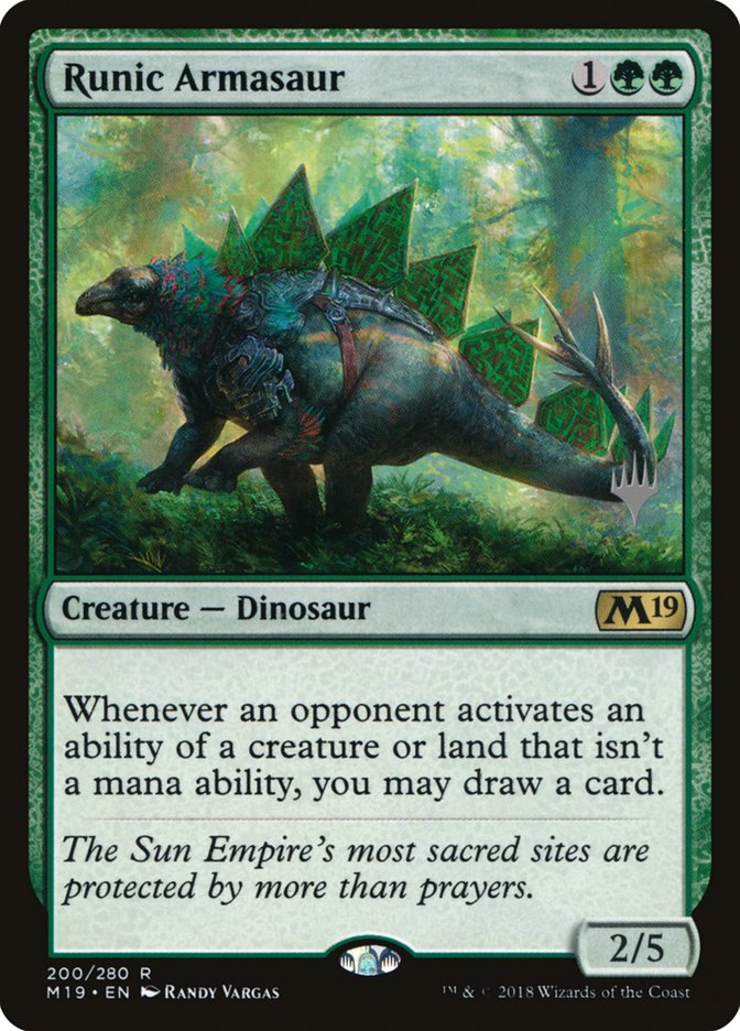 Runic Armasaur (Promo Pack) [Core Set 2019 Promos] 