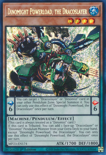 Dinomight Powerload, the Dracoslayer [MP23-EN174] Prismatic Secret Rare 