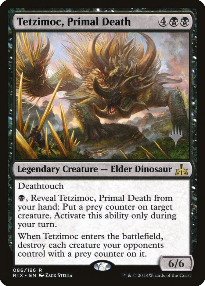 Tetzimoc, Primal Death (Promo Pack) [Rivals of Ixalan Promos] 