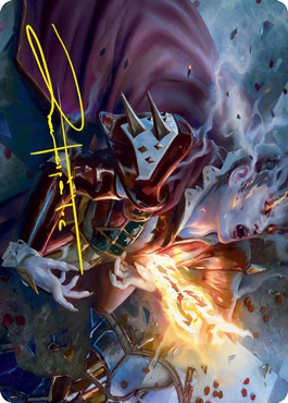 Flame-Blessed Bolt Art Card (Gold-Stamped Signature) [Innistrad: Crimson Vow Art Series] 