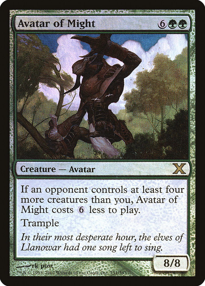 Avatar of Might (Premium Foil) [Tenth Edition] 