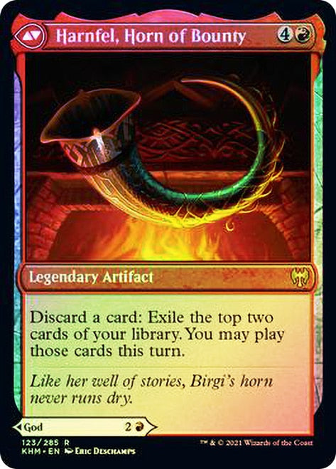 Birgi, God of Storytelling // Harnfel, Horn of Bounty [Kaldheim Prerelease Promos] 