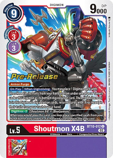 Shoutmon X4B [BT10-012] [Xros Encounter Pre-Release Cards] 