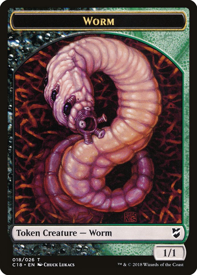 Cat Warrior // Worm Double-Sided Token [Commander 2018 Tokens]