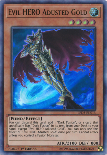 Evil Hero Adusted Gold [LED5-EN013] Ultra Rare 