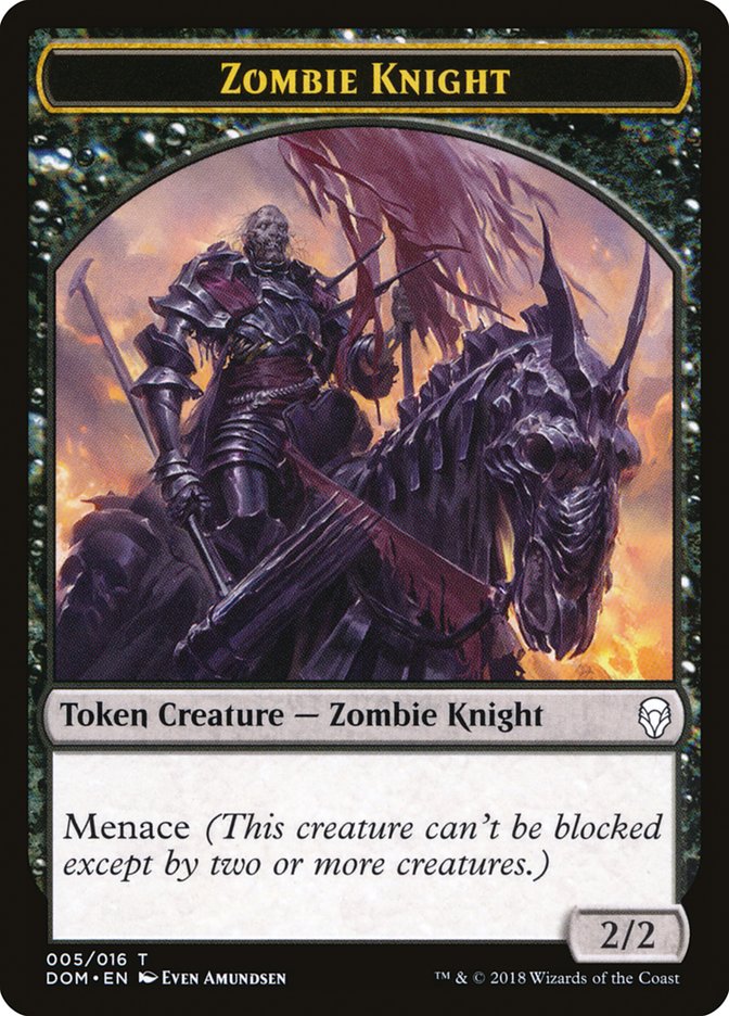 Zombie Knight Token [Dominaria Tokens] 