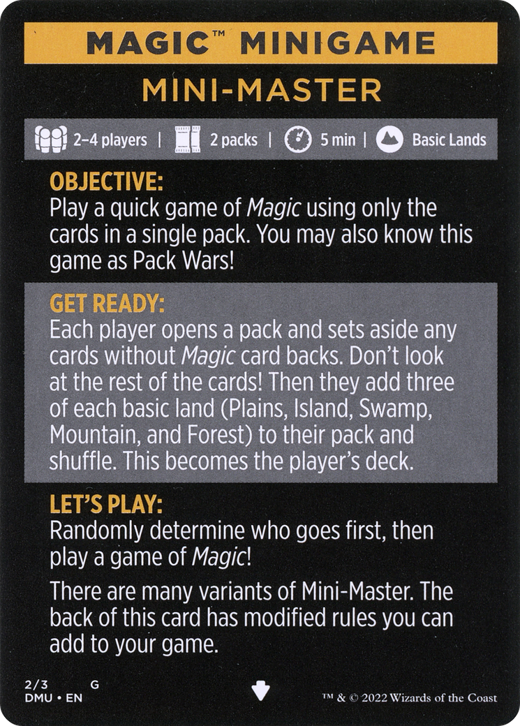 Mini-Master (Magic Minigame) [Commander Legends: Battle for Baldur's Gate Minigame] 