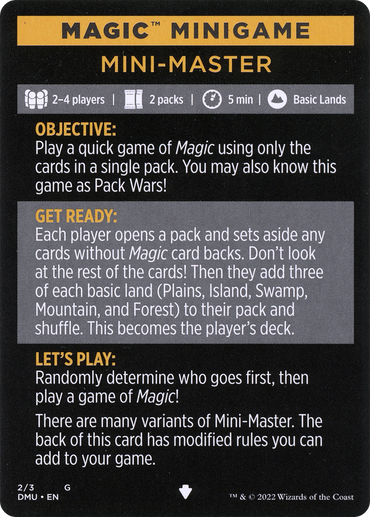 Mini-Master (Magic Minigame) [Commander Legends: Battle for Baldur's Gate Minigame] 