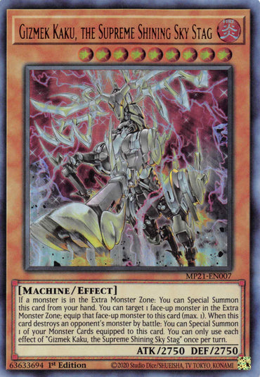 Gizmek Kaku, the Supreme Shining Sky Stag [MP21-EN007] Ultra Rare 