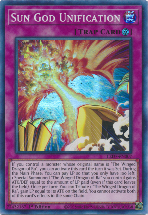 Sun God Unification [LED7-EN007] Super Rare 