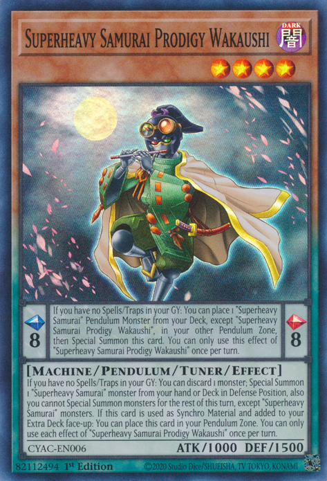 Superheavy Samurai Prodigy Wakaushi [CYAC-EN006] Super Rare 