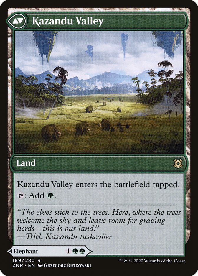 Kazandu Mammoth // Kazandu Valley [Zendikar Rising] 