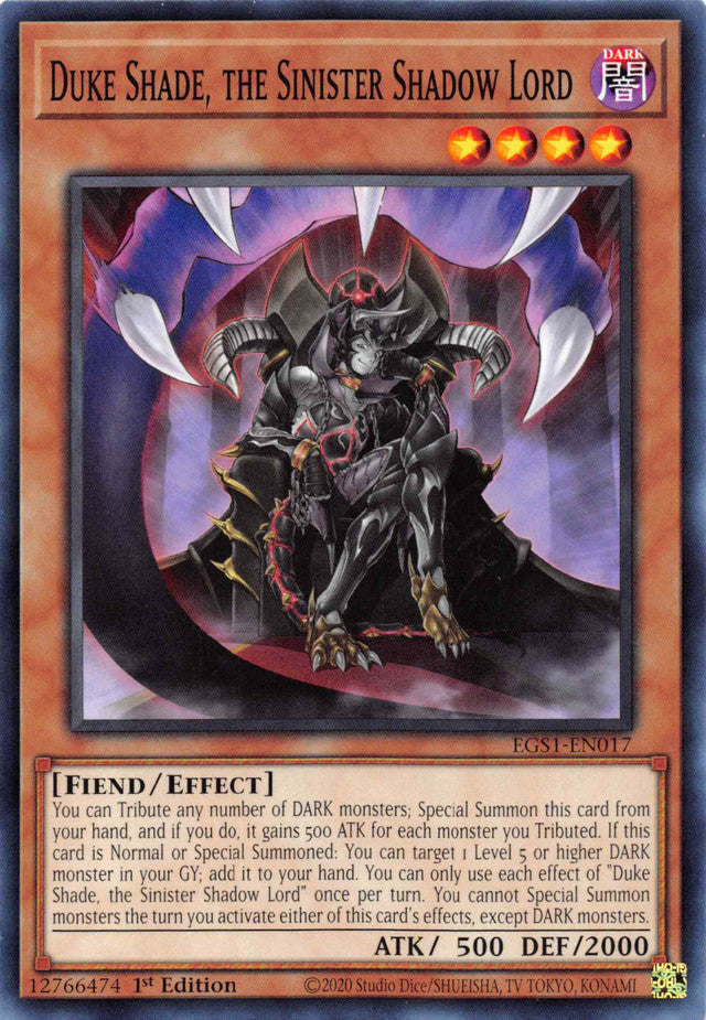 Duke Shade, the Sinister Shadow Lord [EGS1-EN017] Common 