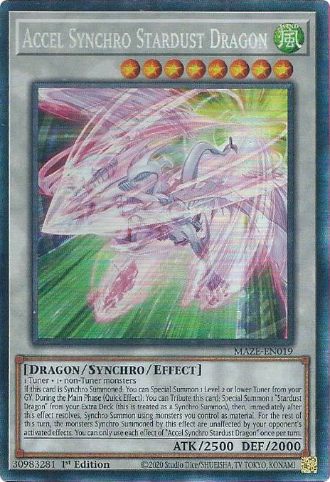 Accel Synchro Stardust Dragon [MAZE-EN019] Collector's Rare 
