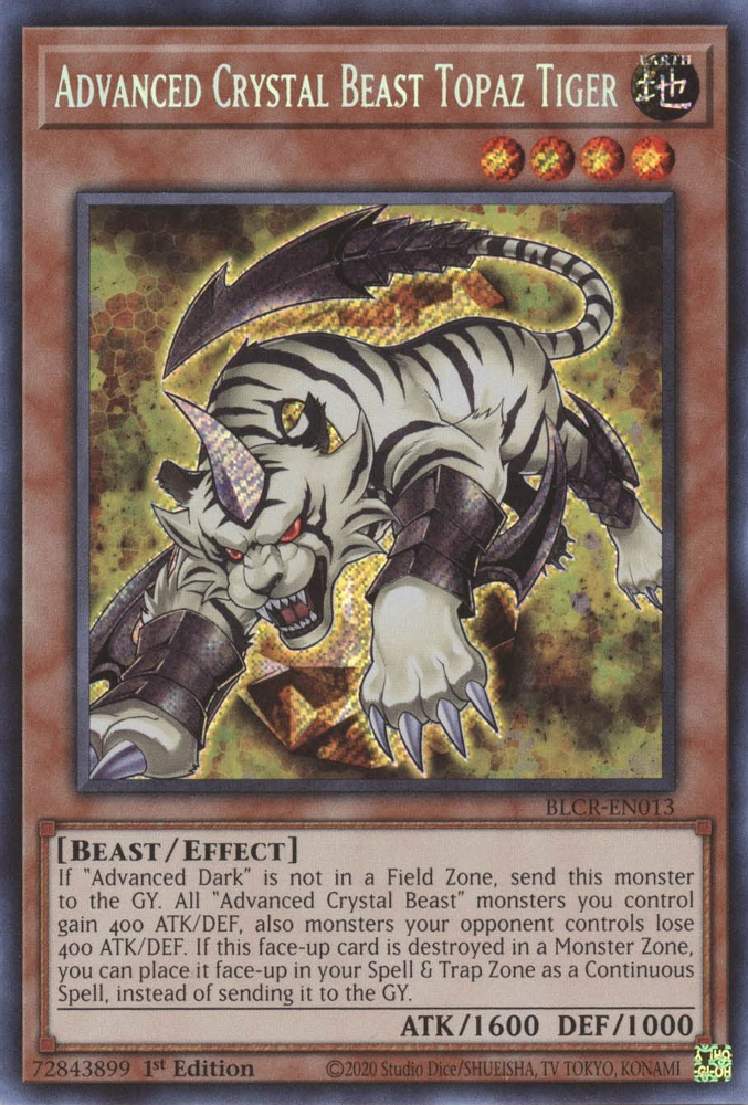 Advanced Crystal Beast Topaz Tiger [BLCR-EN013] Secret Rare 