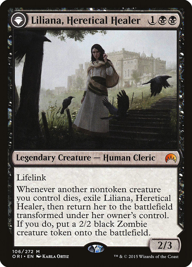 Liliana, Heretical Healer // Liliana, Defiant Necromancer [Magic Origins] 